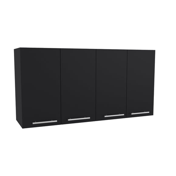Mueble Superior De Cocina 4 Puertas 60x120x33,5 Cm Negro
