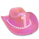 thumbnail image 1 of Sombrero para decoración de fiesta, primer cumpleaños, sombrero de vaquero rosa para niñas, 1 of 8