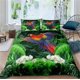 thumbnail image 1 of Tropical Banana Leaves Parrot Quilt Duvet Cover Set Comforter Cover Pillowcase3-Piece Bedding Set, 1 of 5
