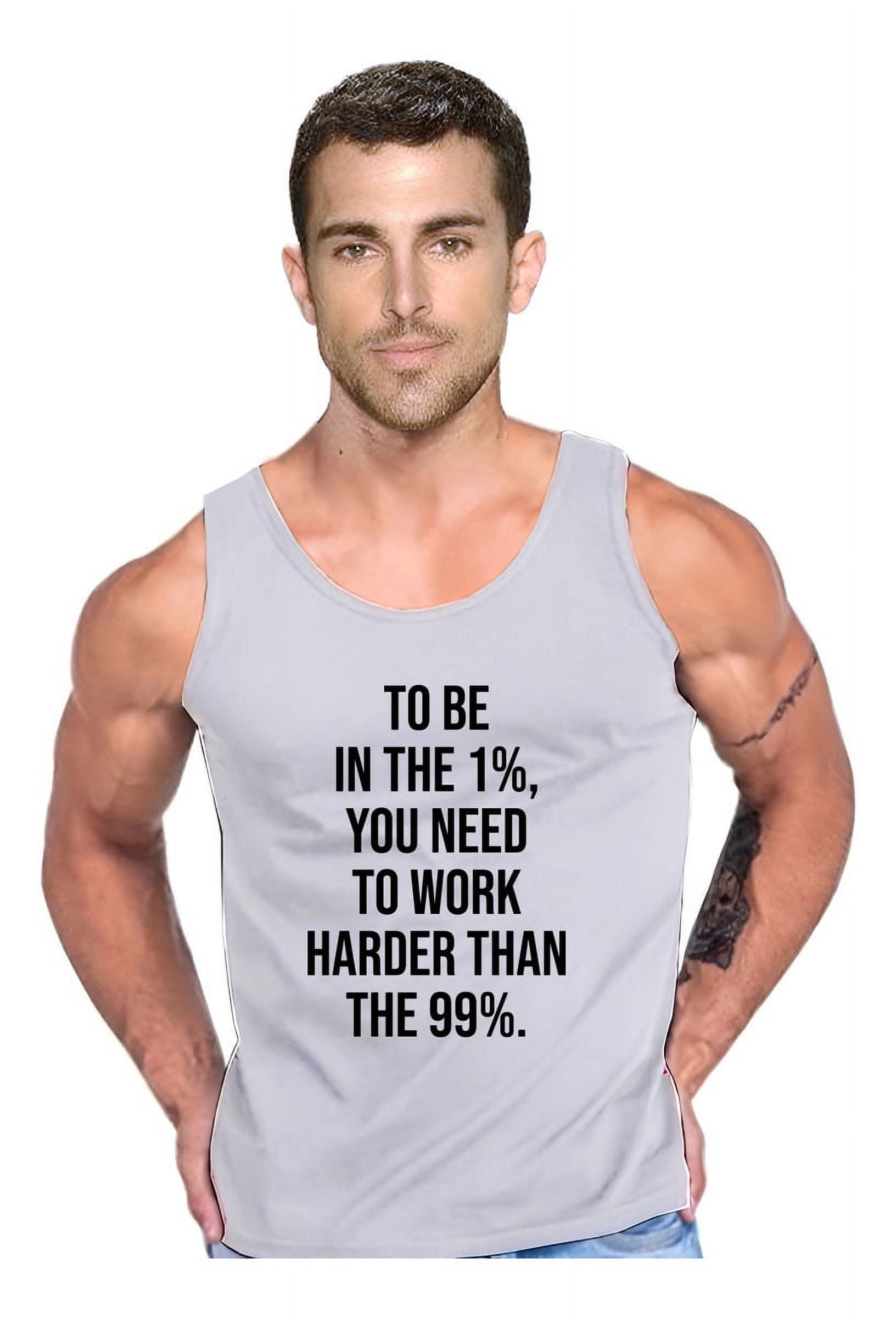 Persodesign - Polera Hardwork To Be In 1% Motivacional Crossfit Tank Talla M Gris Hombre
