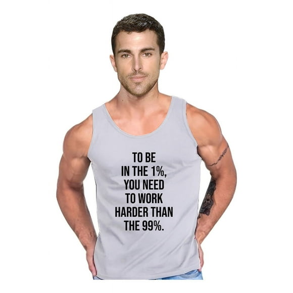 Polera Hardwork To Be In 1% Motivacional Crossfit Tank Talla S Gris Hombre