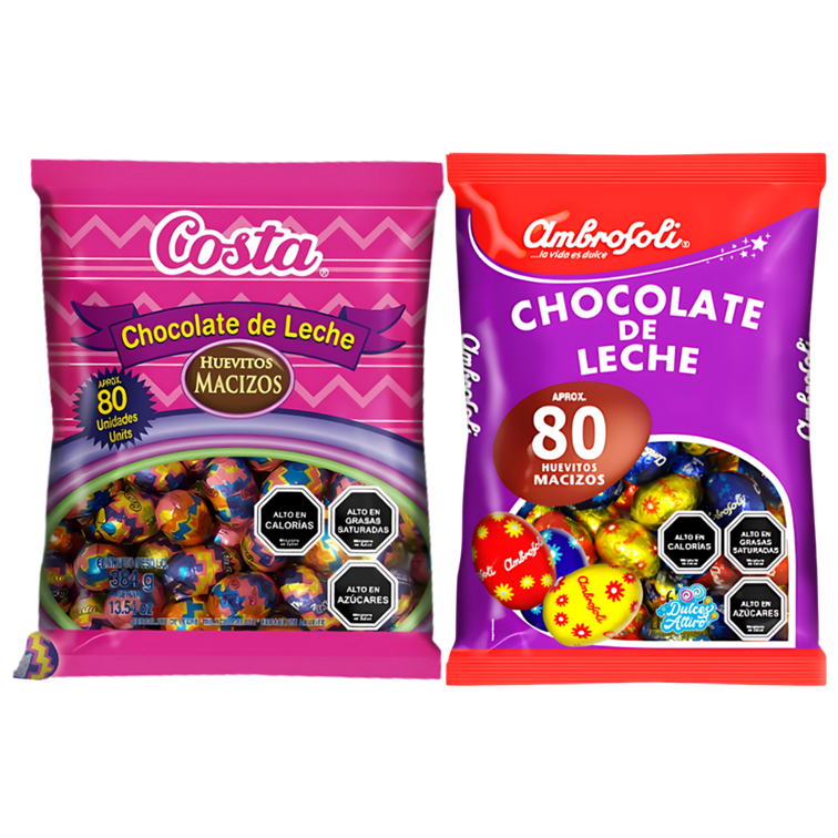 Pack Bolsa Huevitos De Pascua Ambrosoli + Huevitos Costa Dulces Altiro
