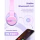 thumbnail image 5 of Auriculares Bluetooth iClever BTH12 para niños con luces LED, color rosa, 5 of 7