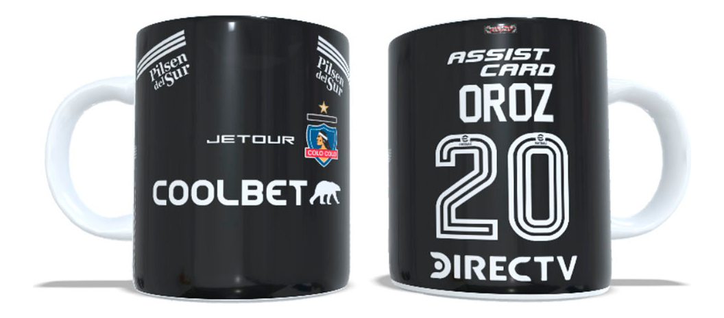 Arumistorechile - Tazon Taza + Porta Vaso Colocolo 2024 Negra Alexander Oroz
