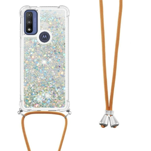 Funda FOXDOCK para Motorola Moto G Play 2023 con Cuerda Ajustable, Brillo Líquido, Protección Antigolpes y Lente – Ideal para Regalo