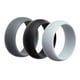 thumbnail image 1 of 3 piezas de 8 mm de ancho de goma flexible de silicona anillo de dedo de la boda banda US Size11, 1 of 5