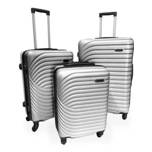 Genérico - Set 3 Maletas Abs Ruedas 360° Plata