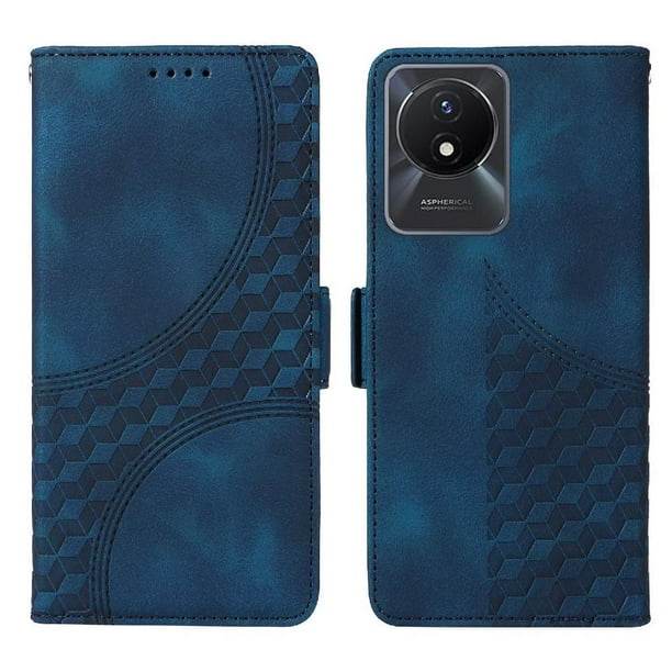 Carcasa FOXDOCK Vivo Y02 4G de cuero PU, diseño acolchado clásico, protección contra caídas y rayones