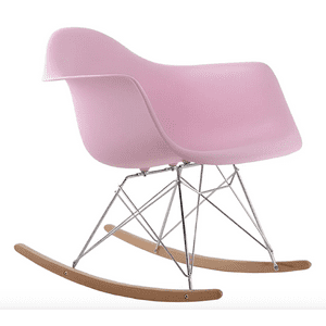 Habita2 Chile - Mecedora Silla Rocking Estructura Metalica - Rosado