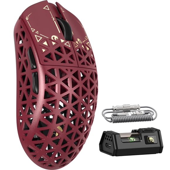Ratón gaming MAMBASNAKE inalámbrico 39 g 42000 DPI rojo