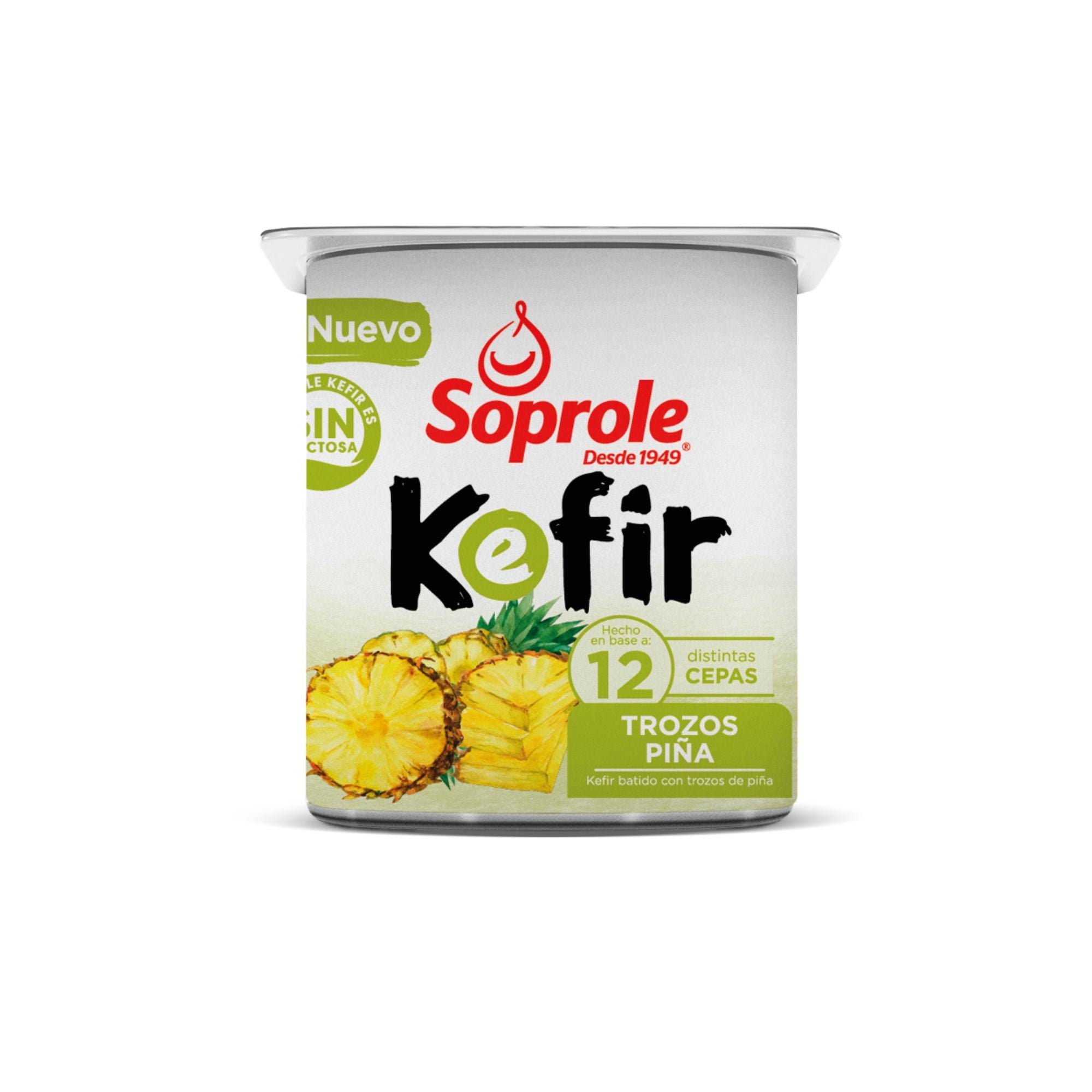 Yoghurt Kefir Con Trozos Piña Pote 120 g Soprole