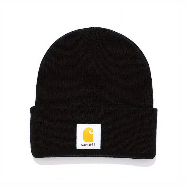 Classic Label Patch Beanie Unisex Candy Color Knit Hat Elastic Lightweight Couple Skull Cap For Women & Men