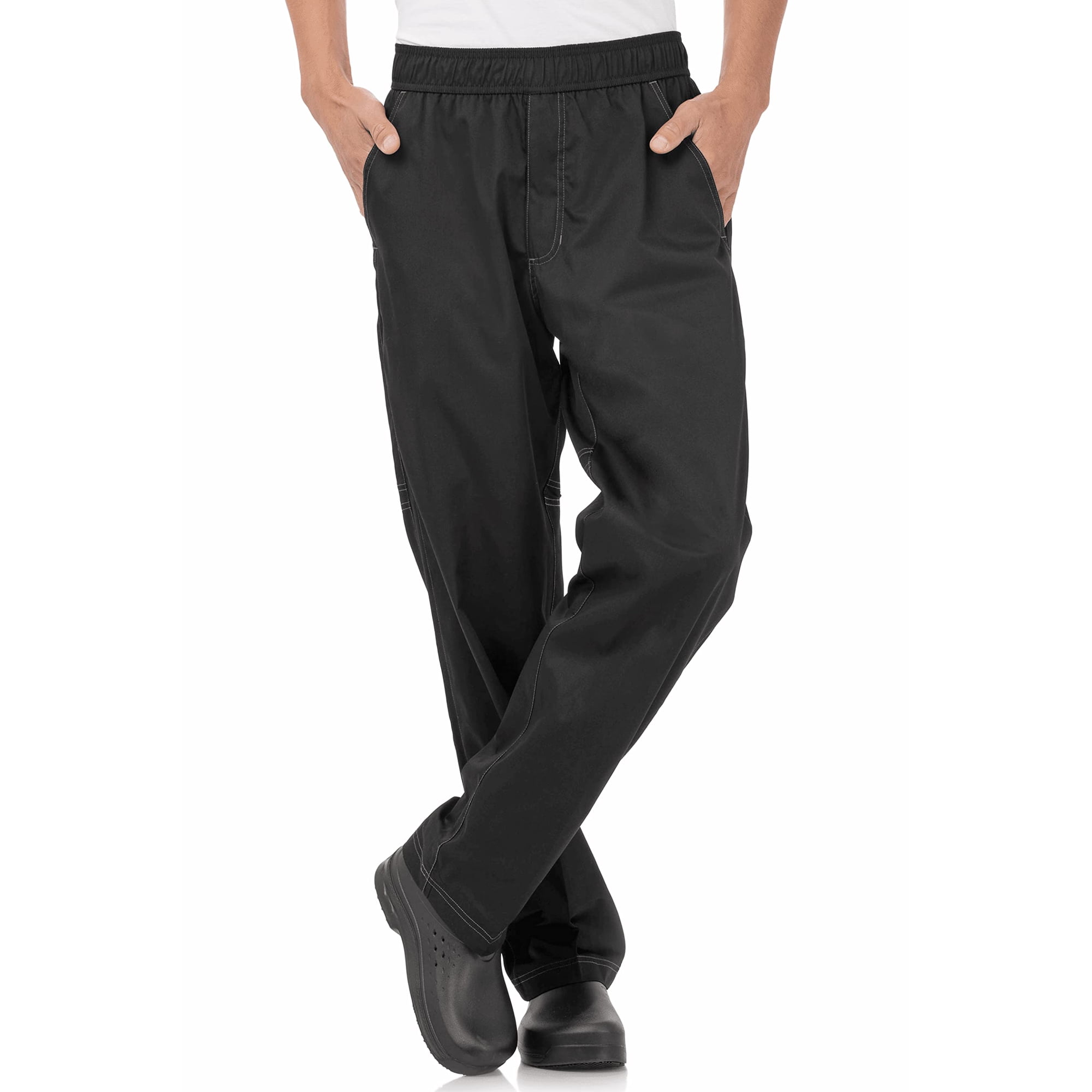 Pantalones Holgados Para Chef Para Hombre Chef Works Cool Vent Negro Talla Large