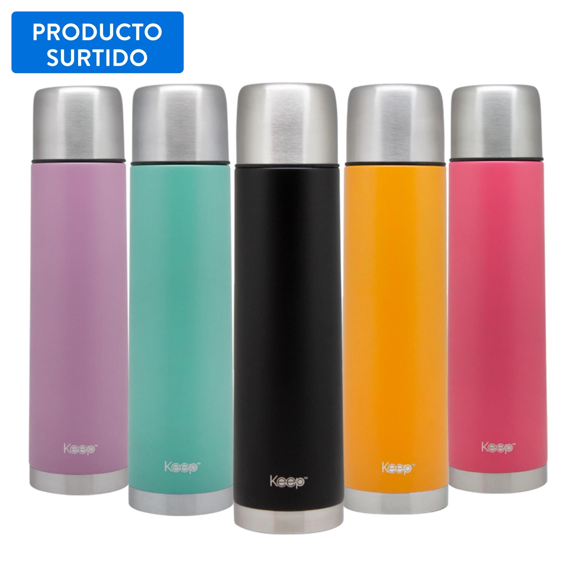 Keep - Termo Bala Con Funda Silicona 1000ml Multicolor
