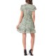 thumbnail image 3 of INSPIRE CHIC Vestido de Chifón Floral con Volantes, Manga con Volantes, Escote en V con Lazo, por Encima de la Rodilla, Línea A para Mujer, Talla L, Verde Claro, 3 of 6