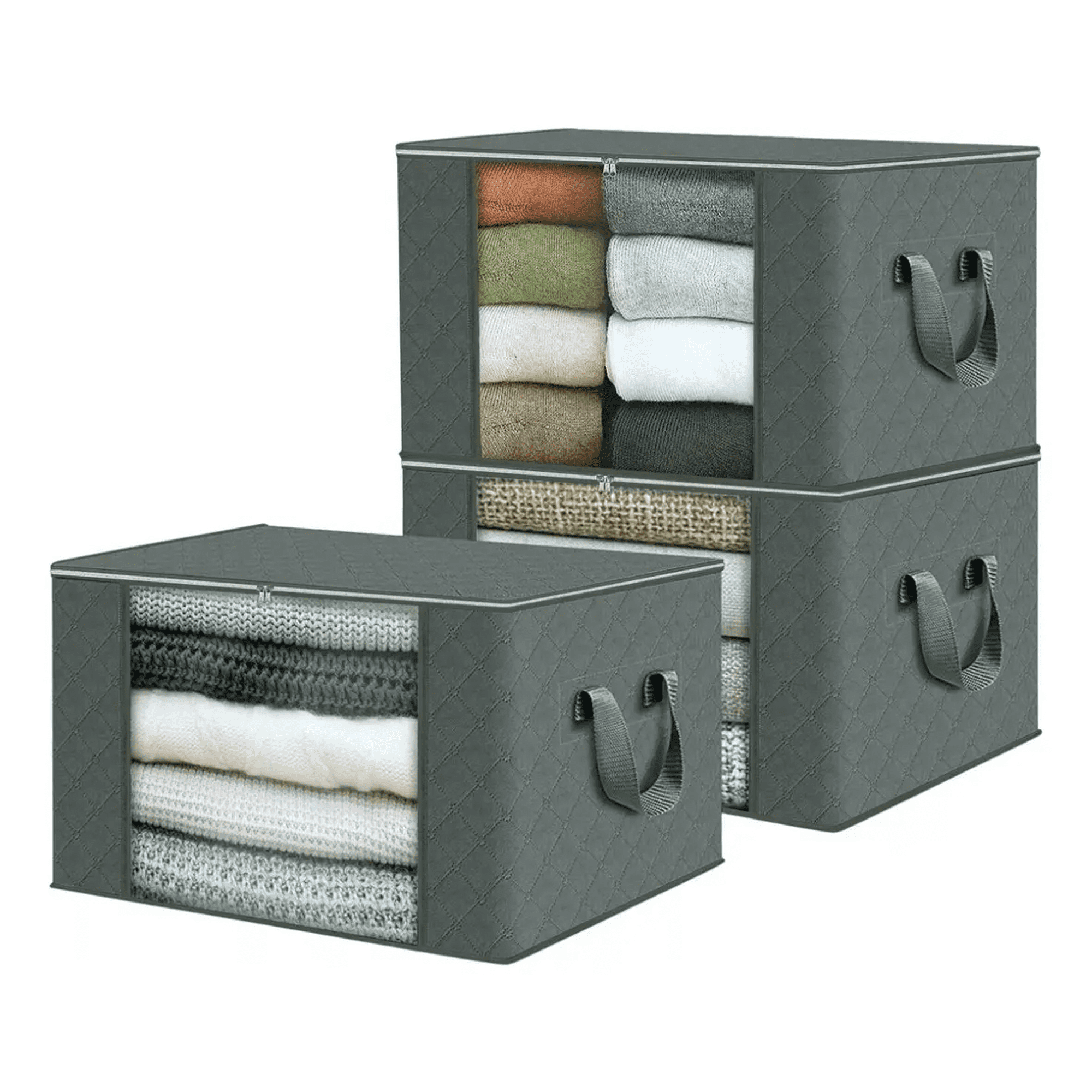 3 Unidades Organizador Belug De Bolsas De Almacenamiento De Ropa Gris