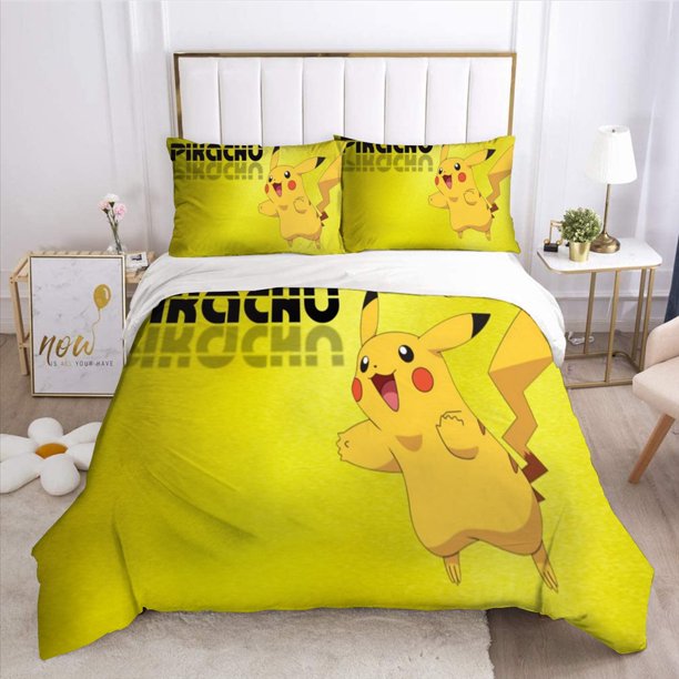 Duvet Cover Popular Pokemon Pikachu Bedding Set Double Twin Full Queen King Adult Kids Boy Girls Quilt Cover Gift Bedroom Decor Bed Sheets
