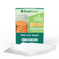 Bolsas Selladas Al Vacío Foodsaver De Un Cuarto De Galón, Precortadas, Paquete De 43
