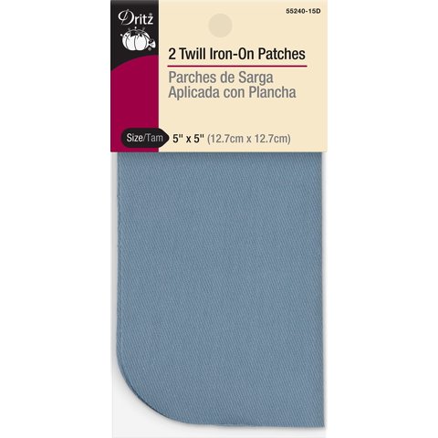 Patches Dritz 55240-15D, Sarga Termoadhesiva, Azul Claro, 5 X 5 Cm (2)