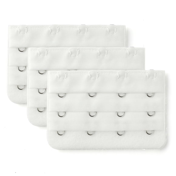 INSPIRE CHIC Extensores de Sujetador para Mujer de 3 Filas y 4 Ganchos Extensión de Correas Blanco 3 Filas 4 Ganchos 3 Piezas