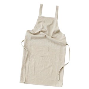 Bothyi - Delantal De Lino Babero Delantal De Chef Delantal Sin Mangas Suave Para Pintar Artista De Cocina Beige Blanco