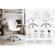 thumbnail image 3 of Silla Escritorio Diamond Blanca Giratoria Ajustable Home Office, 3 of 5