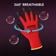 thumbnail image 2 of Guantes de trabajo DULFINE con revestimiento de poliuretano rojo sin costuras, 12 pares, 2 of 6