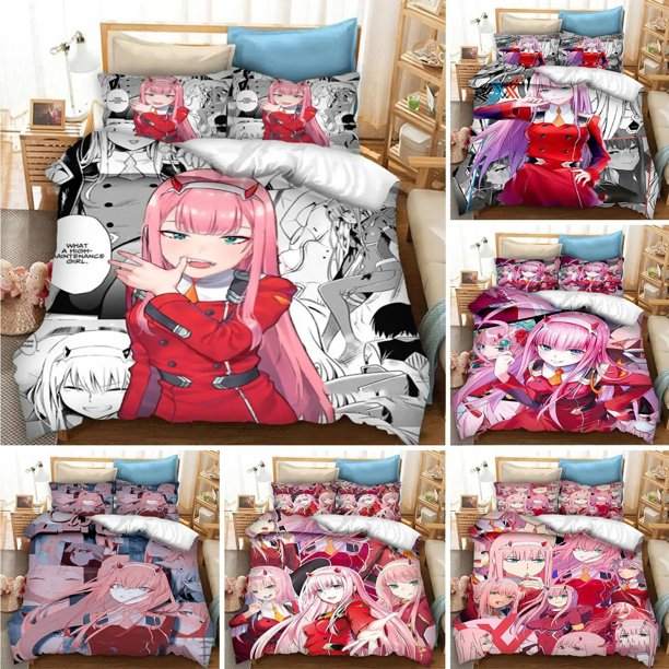 ed DARLING in the FRANXX Duvet Cover Zero Two Bedding Set Double Adult Bedclothes Quilt Cover