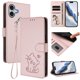 thumbnail image 2 of Funda Billetera con Relieve de Gato para iPhone 16 Plus, Rosa, 2 of 6
