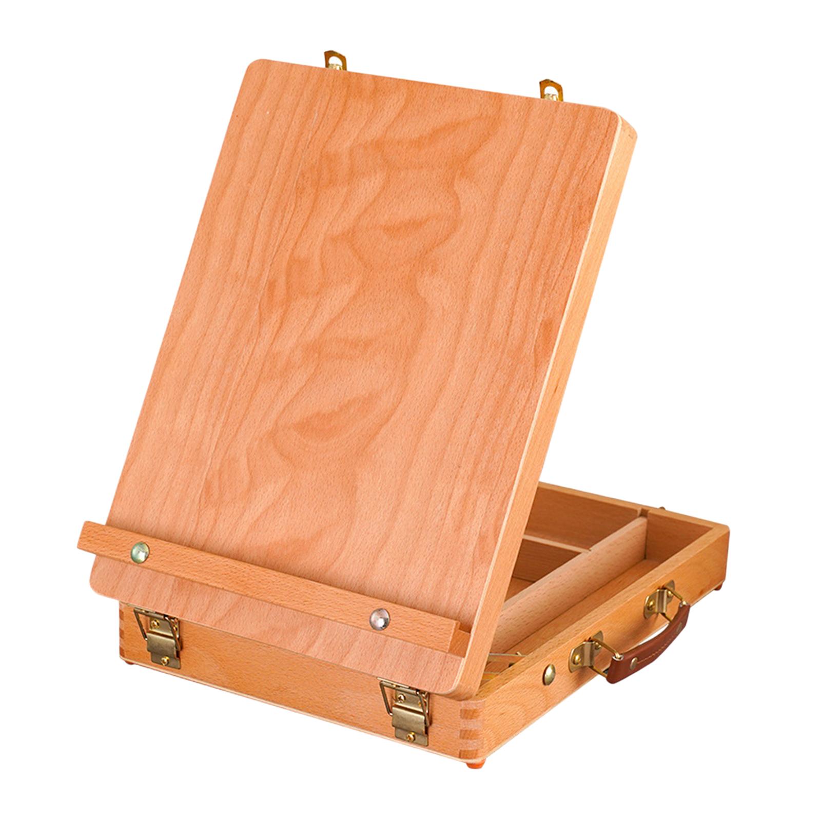 Magideal - Caballete De Caja De Bocetos Ajustable Para Estudiante Principiante Estuche De Almacenamiento De Caballete De Escritorio, Caja De