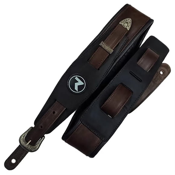 Correa para Guitarra y Bajo Raven Straps Texas 3 Satin Black Dark Brown