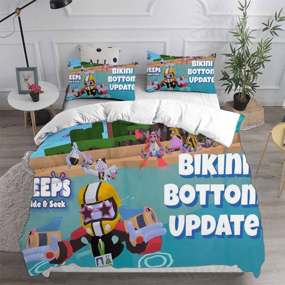 x1786 Bed SheetsYeeps Hide and Seek Bedding Sets Bed Cover Comforter Duvet Cover Pillow Case - Pieces Sets Kids Adult Bedroom Decoration 3-Piece Bedding Set (1 Duvet Cover + 2 Pillow Shams) nj1786