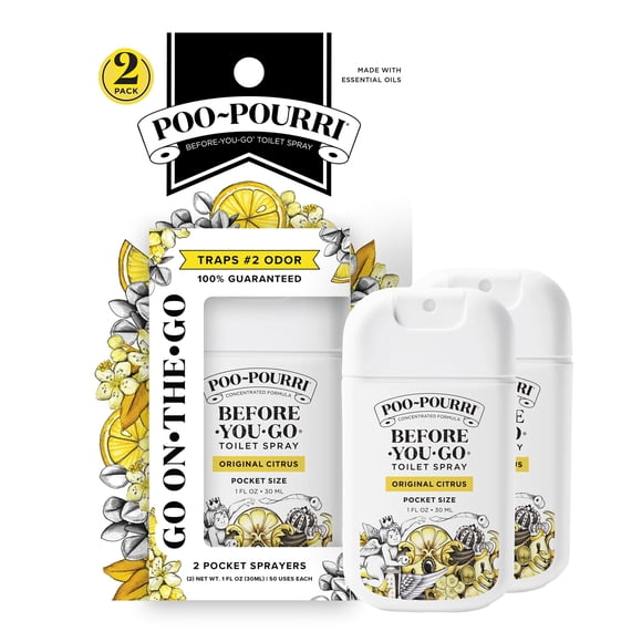 Spray de baño Poo-Pourri Before-You-Go Original Citrus, 30 ml, paquete de 2