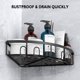 thumbnail image 4 of Carrito de ducha Kerisgo Corner, adhesivo para baño, 2 unidades, negro, 4 of 9