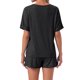 thumbnail image 3 of INSPIRE CHIC Conjunto de Pijama de Punto de Jersey para Mujer, Manga Corta, Ropa de Dormir con Hombro Caído y Pantalones Cortos de Cintura Elástica M Negro, 3 of 6