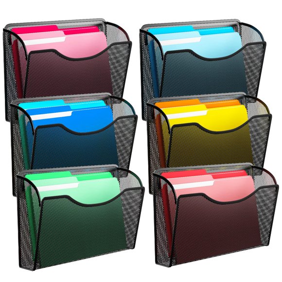 Organizador de archivos de pared MINDEPOT paquete de 6 negro