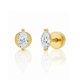 thumbnail image 2 of Aros Cristal Dorados Acero Inoxidable para mujer cierre de tuerca, 2 of 3
