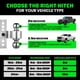 thumbnail image 4 of Trailer Hitch Rhino USA, receptor ajustable de 2 pulgadas, plateado, 4 of 8