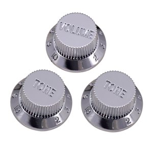 Magideal - Timbre De Guitarra Y Perillas De Control De Velocidad De Volumen, Accesorios De Guitarra, Reemplaza A Los Accesorios De Guitarra Eléctrica St , 2 Uds T 1 Uds V Plata 255 Mm X 13 Mm