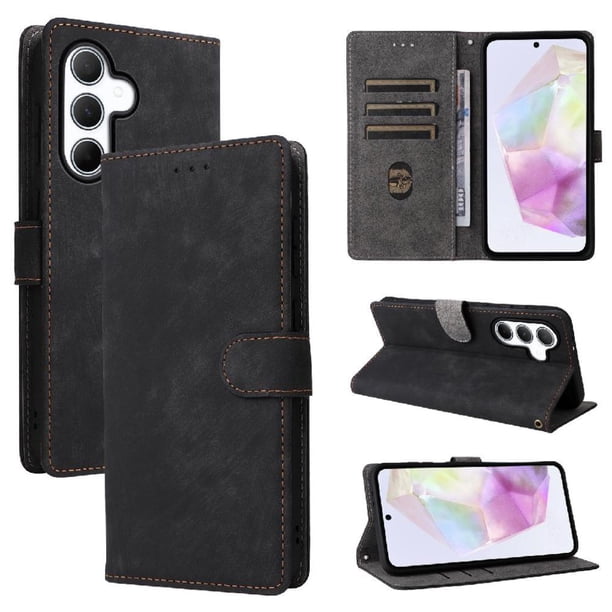 Funda Billetera para Samsung Galaxy A36 5G con Soporte - Cartera de Cuero con Ranuras Negro