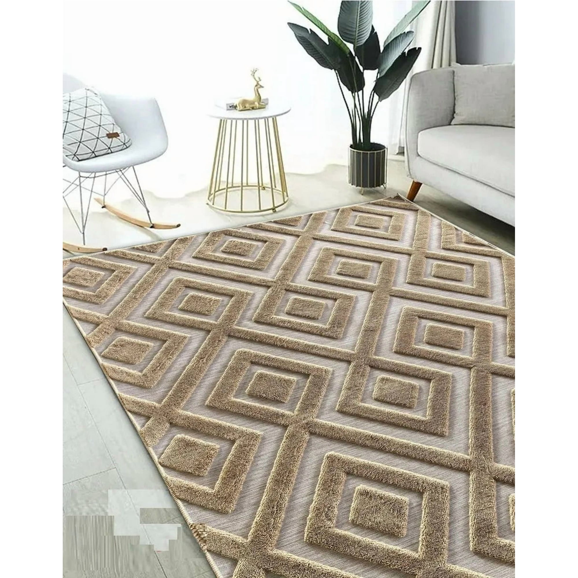 Casadeliacl - Alfombra Jacquard Algodón 160x200 Decorativa Moderna Wym