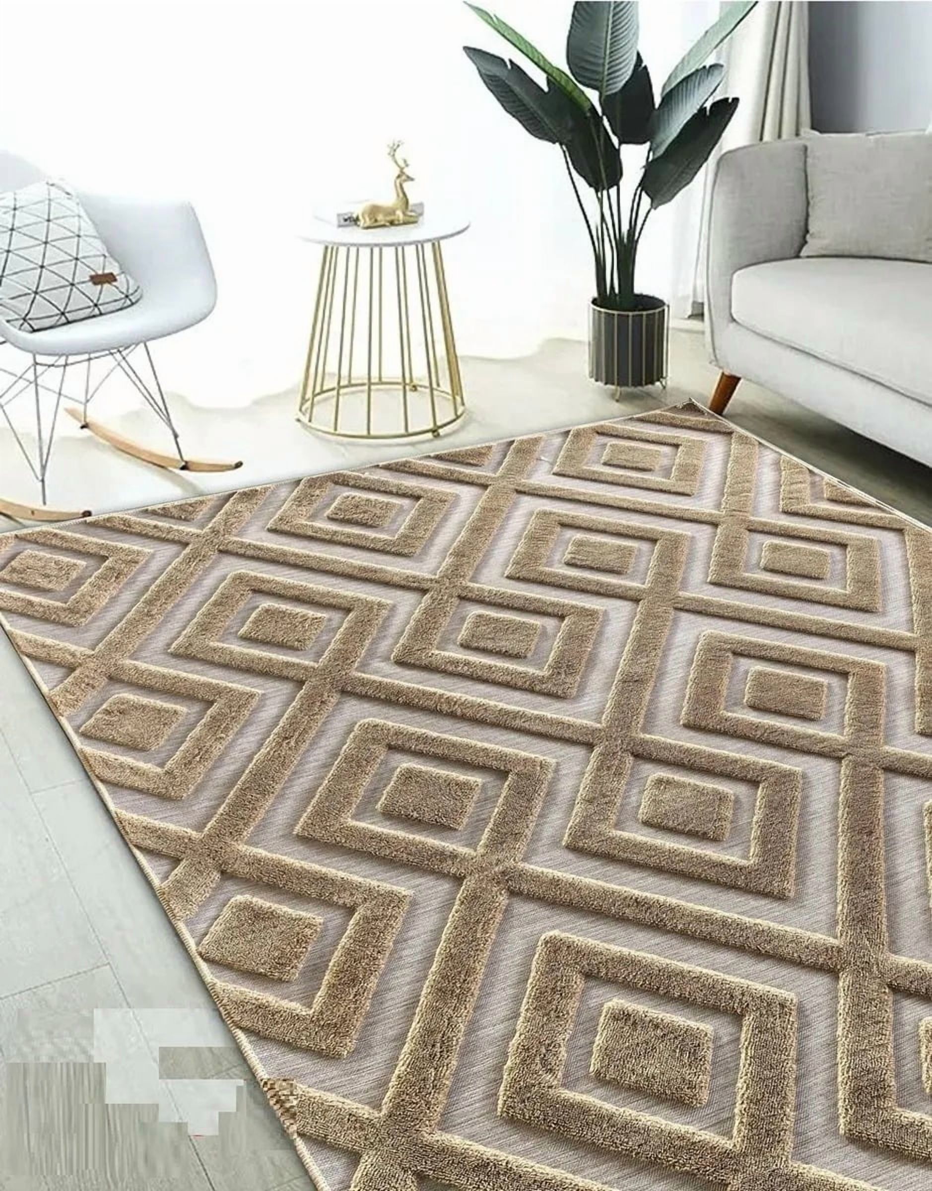 Casadeliacl - Alfombra Jacquard Algodón 160X200 Decorativa Moderna Wym