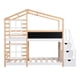 thumbnail image 3 of Twin over Twin Bunk Bed House Bed With Roof Windows Blackboard And Storage Ladder Platform Bed,bed Frame, 3 of 3