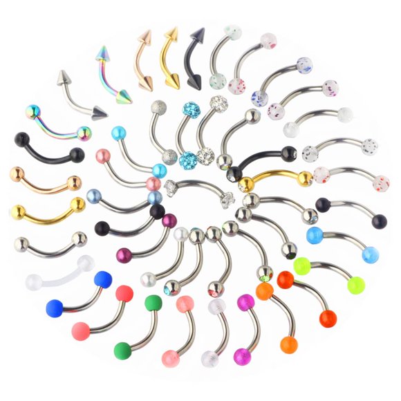 Set de Joyería para Piercings Suotarn 47 piezas 16G Acero Inoxidable