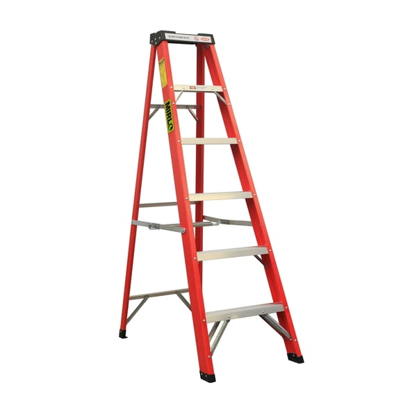 Escalera De Tijera Fibra De Vidrio 6 Peldaños Mirlo Fg05