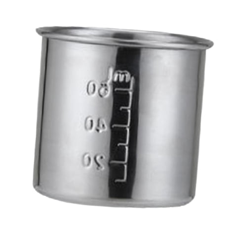 Magideal - Taza De Medicina Graduada, Taza De Medicina De Acero Inoxidable, Dispositivo De Medición De Vino, Herramienta De Vino Multifunción, Uso Doméstico Para 60 Ml