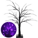 thumbnail image 1 of 1pc, Indoor Halloween Decorations For Home, 22” Black Halloween Tree With LED Purple Lights Battery Powered For Indoor Home Halloween Decor, 1 of 4
