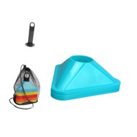 Ioensy - 10 Conos Triangulares De Fútbol Para Entrenamiento De Agilidad, Ideales Para El Fútbol. Color Azul.