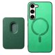 thumbnail image 1 of Funda de Cuero Magnética con Tarjetero para Samsung Galaxy S23 FE Cubierta Delgada Verde, 1 of 5