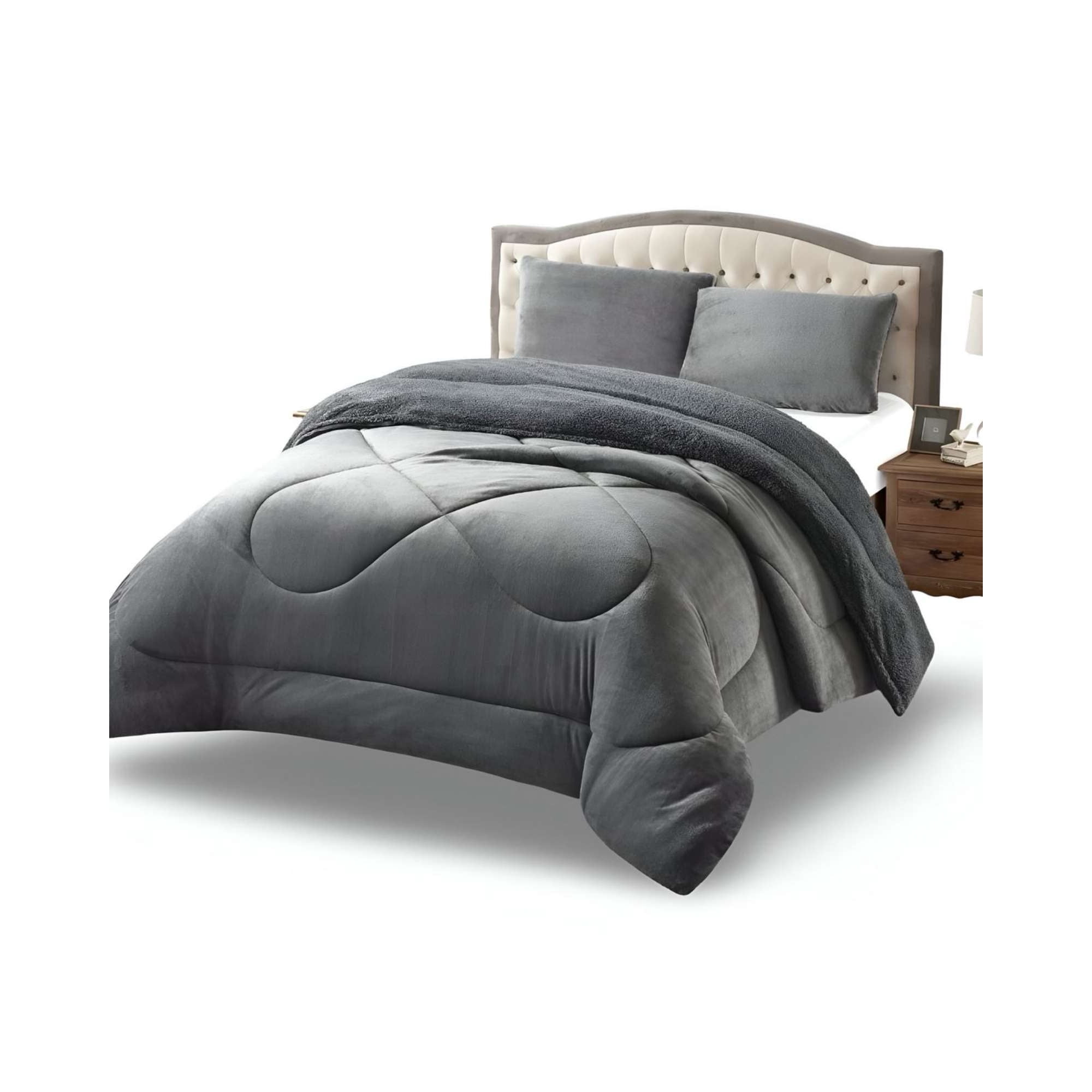 Imac Hogar - Cubrecama Plush Con Chiporro Acolchado Liso King